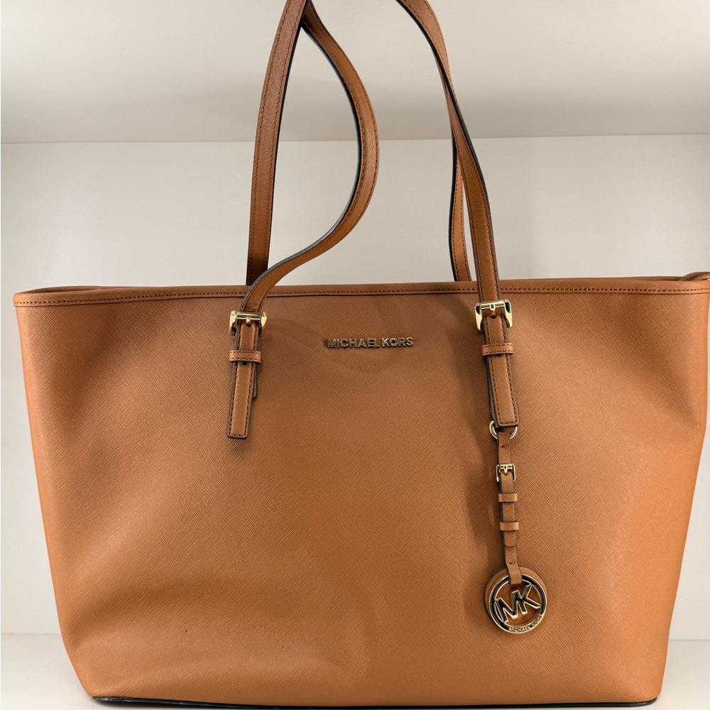 Pre Owned Michael Kors Tan Leather Tote Bag